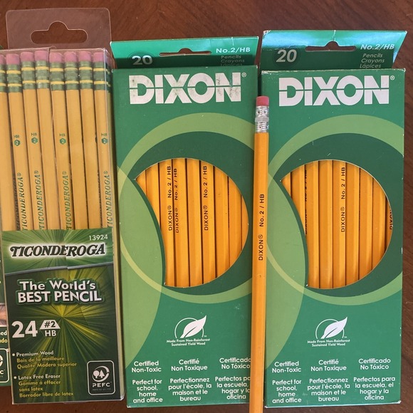 Vtg Dixon Ticonderoga wexford Pencils 13806 + 13924 No. 2 Soft misc USA - Picture 3 of 12